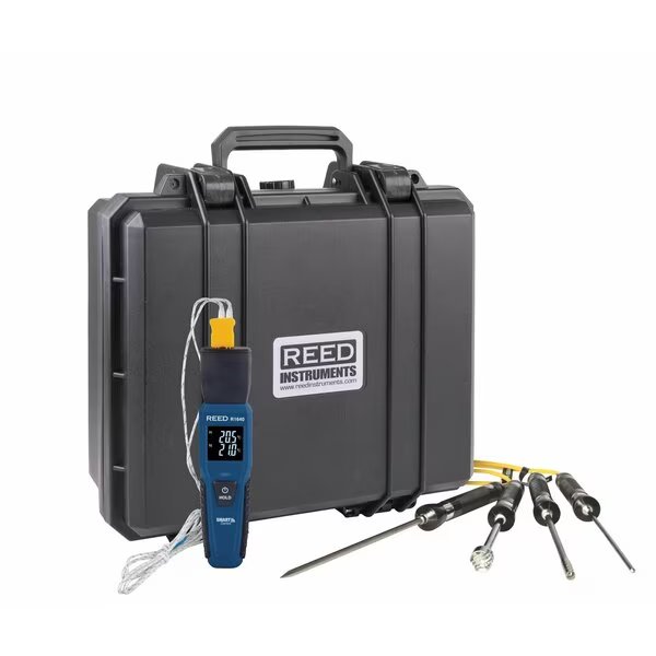 REED Data Logging Smart Series Thermocouple Thermometer with 4 Type-K Thermocouple Probes, Reed Instruments, Mfr#: R1640-KIT2